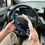 Universal Car Steering Wheel Cover Anti-slip Bright Gloss Carbon Fiber Texture Steering detail view