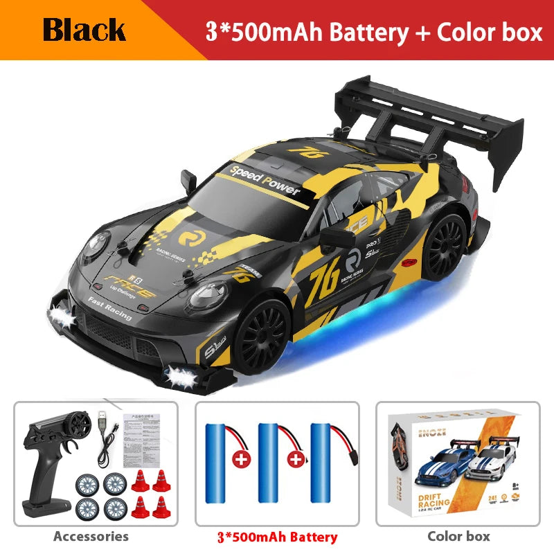 RC Drift Car 4WD Remote Control High Speed Racing Vehicle with LED Lights 2.4GHz Radio 4 detail view