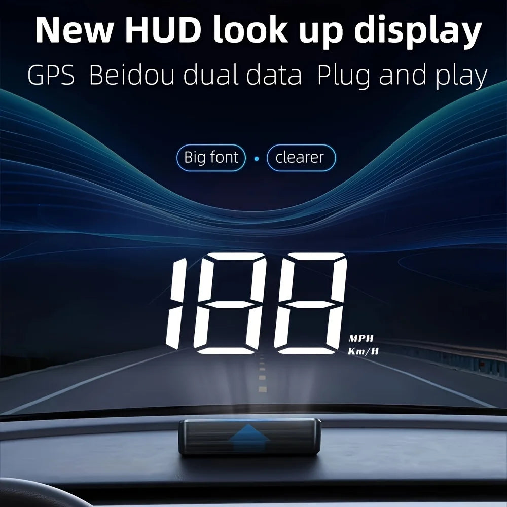 Universal Car Speedometer HUD GPS Head-Up Display | Windshield Speed Projection for additional angle