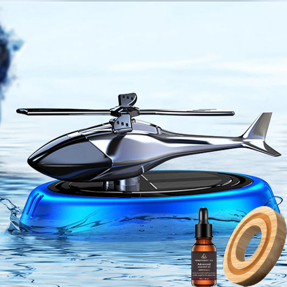 Solar Powered Rotation Helicopter Car Air Freshener | Solar Aromatherapy Diffuser with W detail view