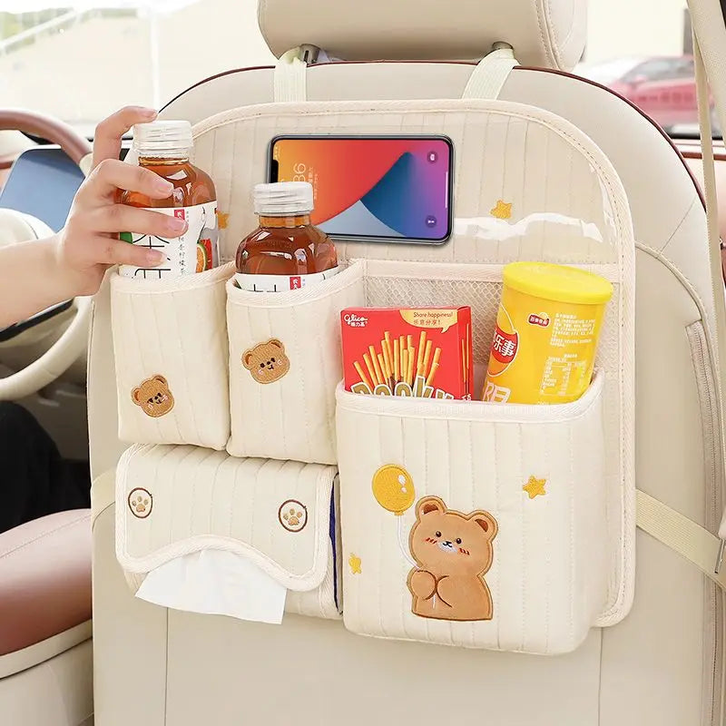 Car Seat Back Organizer Multifunctional Storage Bag Auto Rear Seat Hanging Pouch for Car Accessories