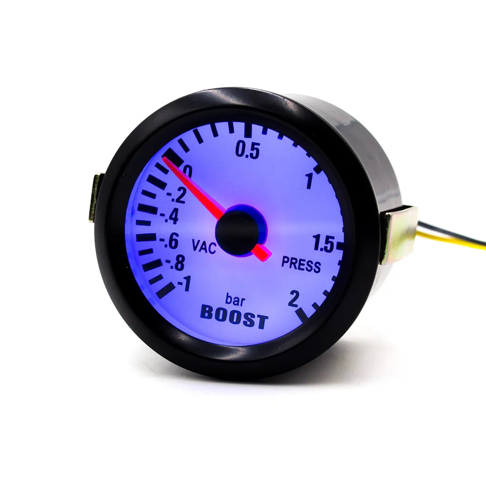 YOMI 52mm Mechanical 12V Car Turbo Boost Gauge -1~2Bar Black Meter Blue LED | Auto Gauge Meter