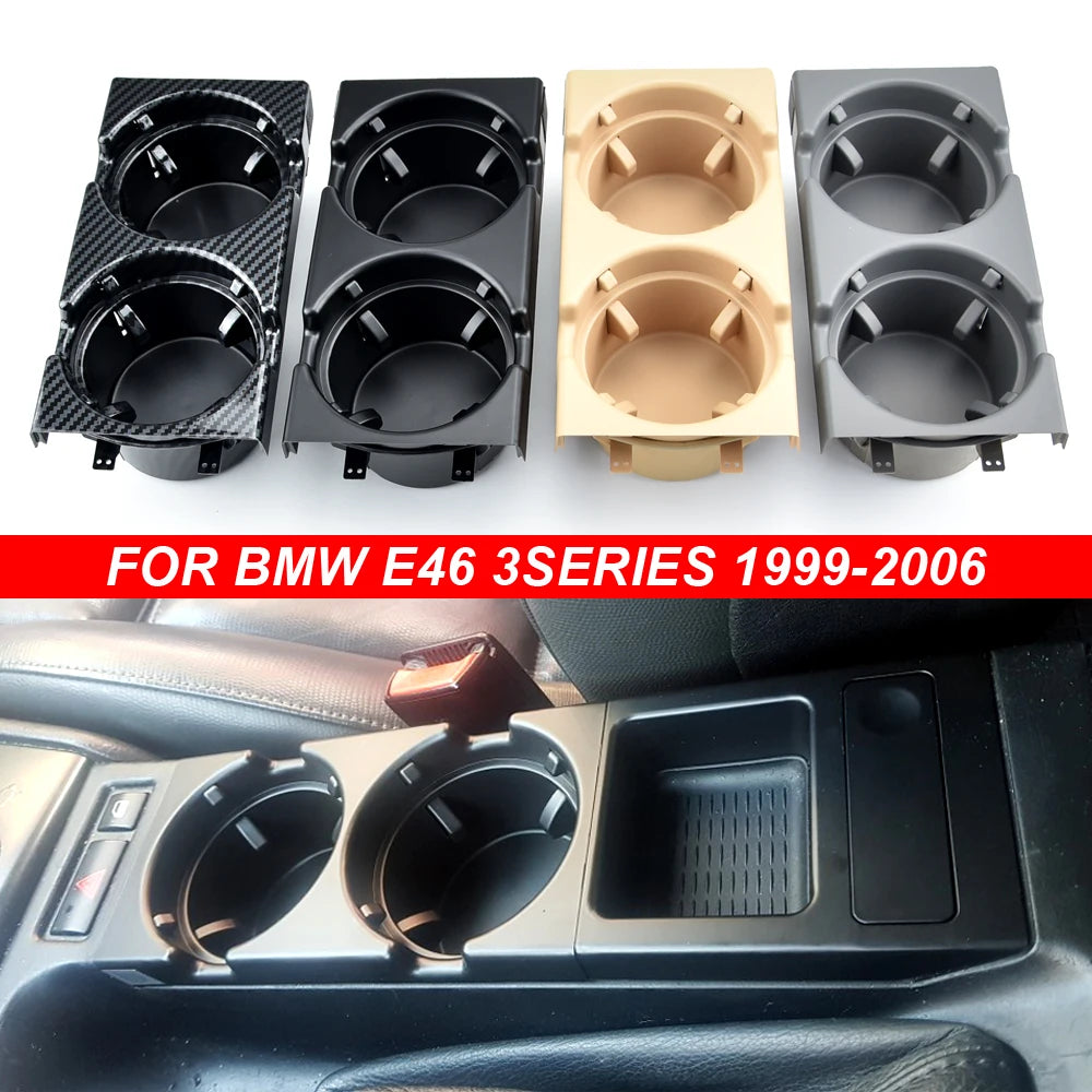 Double Hole Car Center Console Storage Box with Cup Holder | For BMW E46 1999-2006 lifestyle view