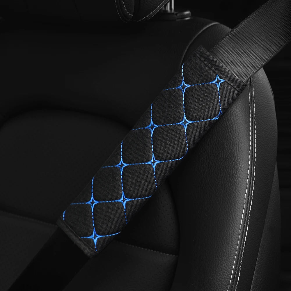 A Linen Embroidered Breathable Fabric Car Seat Belt Shoulder Strap Cover Insurance Strap detail view