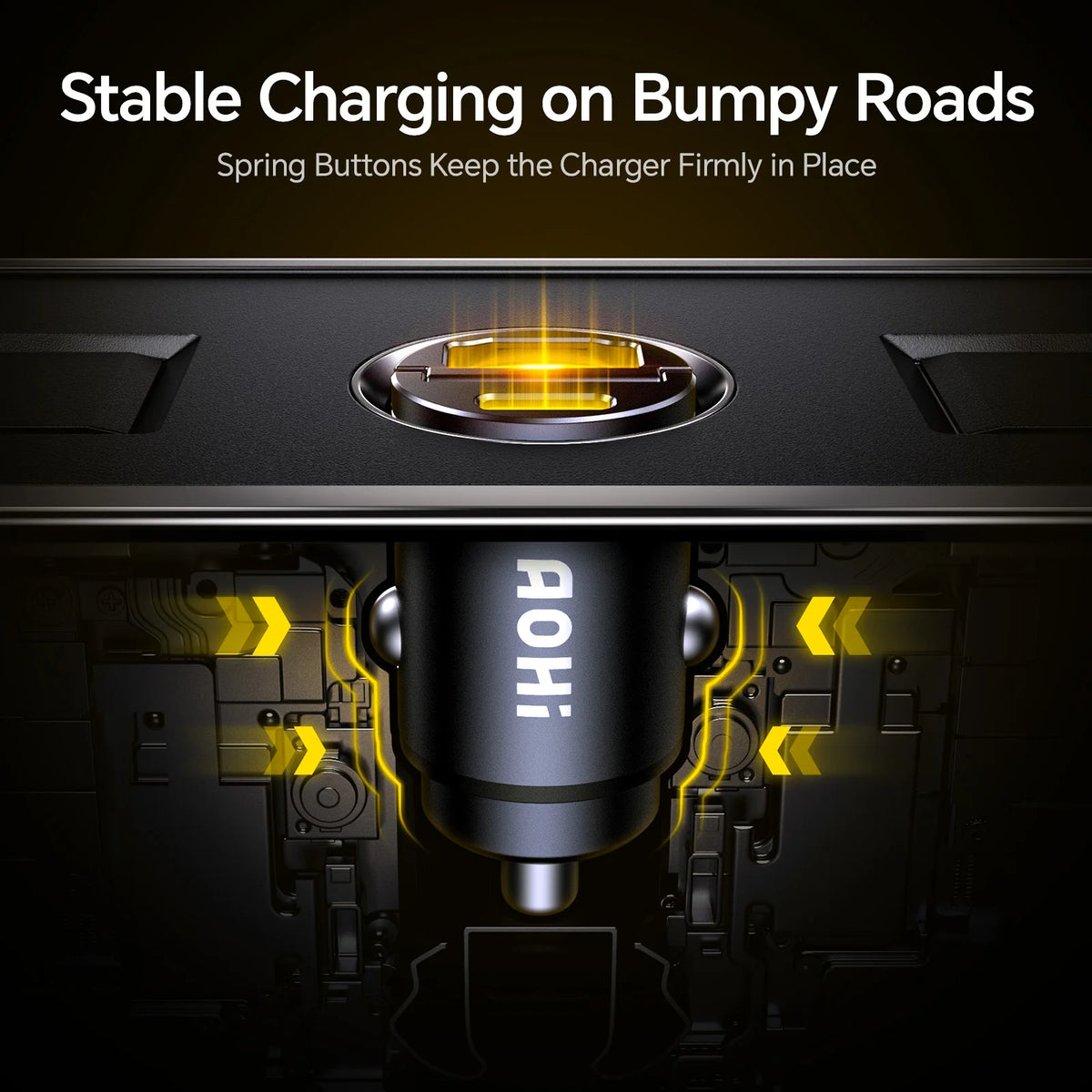AOHI SUPERAUTO PD 45W Fast Car Charger (USB-C & USB-A) lifestyle view