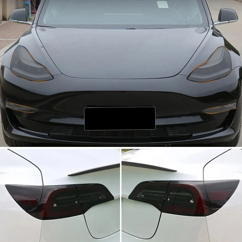 For Tesla Model 3 Y 2017-2023 TPU Blackened Headlight Taillight Foglight Protective Film Modificatio