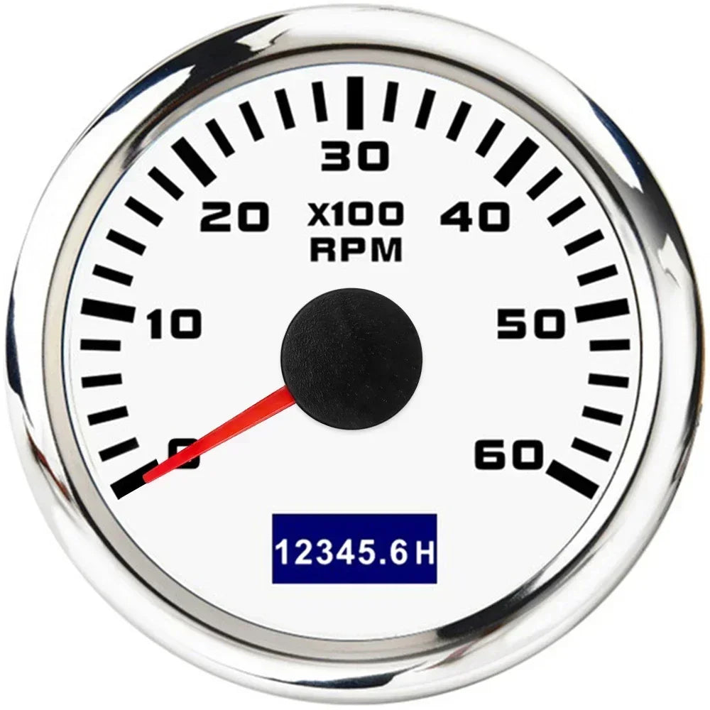 52mm Tachometer with Hourmeter | 7 Color Backlight RPM Gauge for Car Boat additional angle