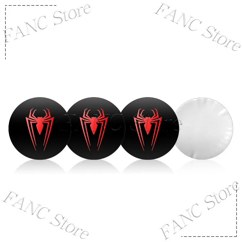 4Pcs Spider Symbol Car Wheel Hub Center Cap Badge Stickers | Universal Auto Accessori alternate view