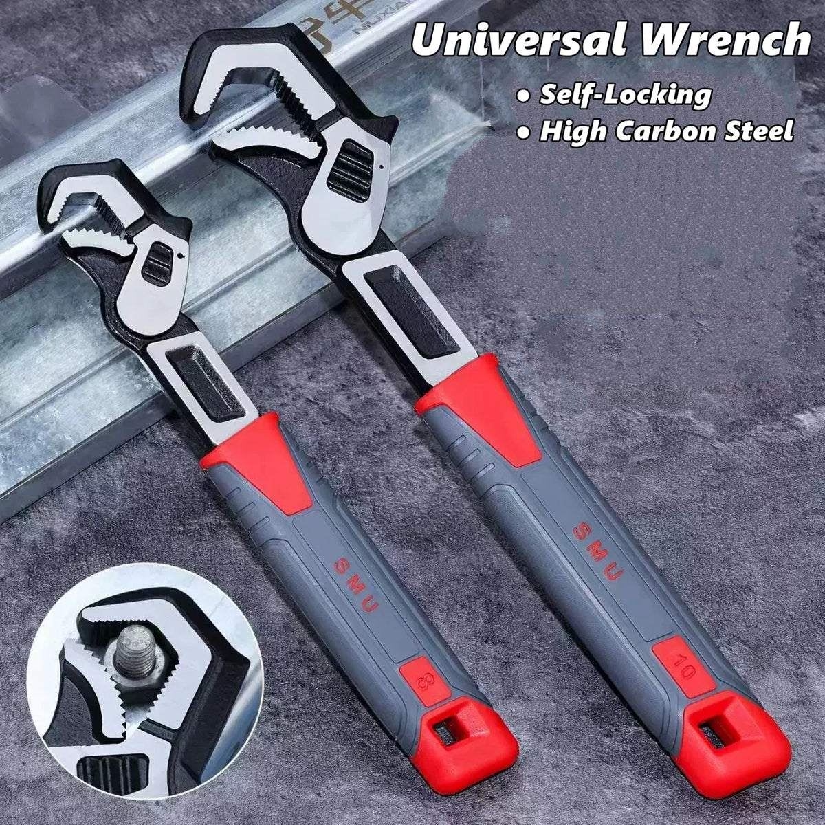 8/10inch Universal Multifunctional Self-Locking Wrench Fast Adjustable Wrench Car Rep alternate view