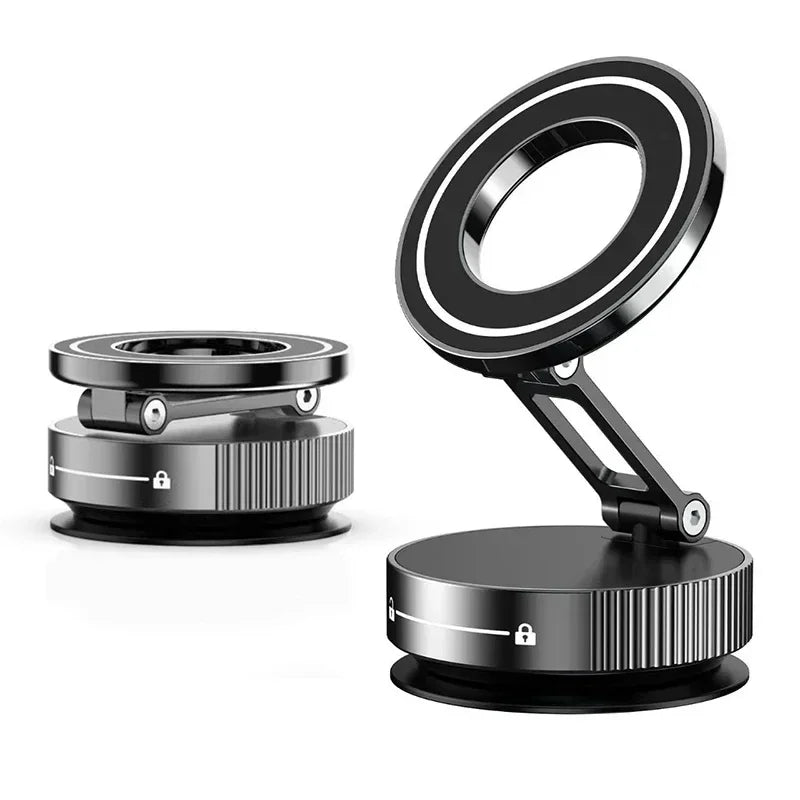 Foldable Magnetic Phone Holder | 360° Adjustable Vacuum Car Mount for Car, Desk, Bathr close-up view