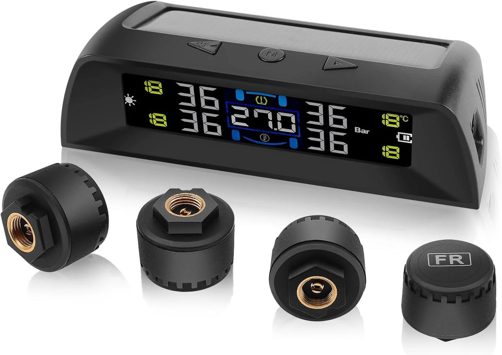 4/6 Sensors TPMS Tire Pressure Monitoring System | Solar Wireless Car Tire Pressure M alternate view
