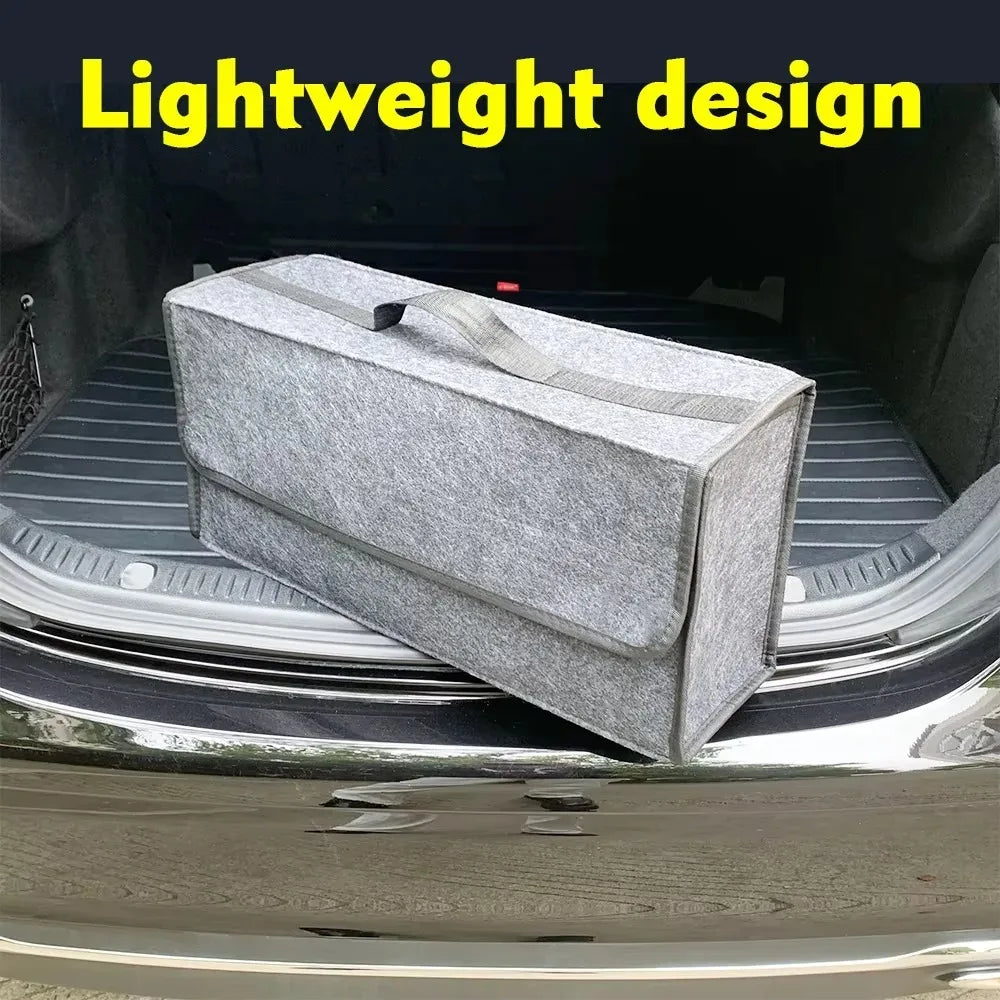 Large anti slip car trunk organizer with compartments for boot storage tool and acc additional angle