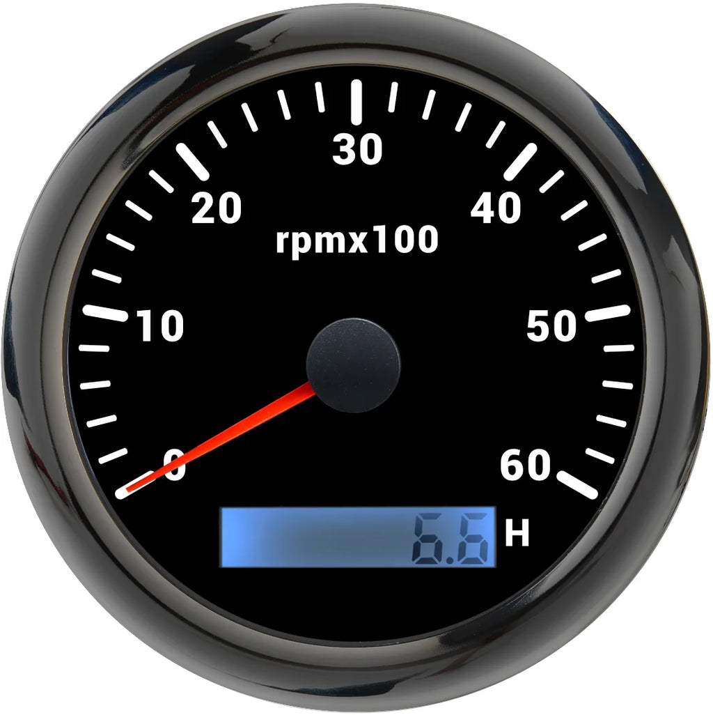 AD 85MM Tachometer with LCD Hour Meter For Marine Boat Car RPM Gauge 0-3000 4000 8000 RPM Meter Tach Sensor 7Colors Backlight