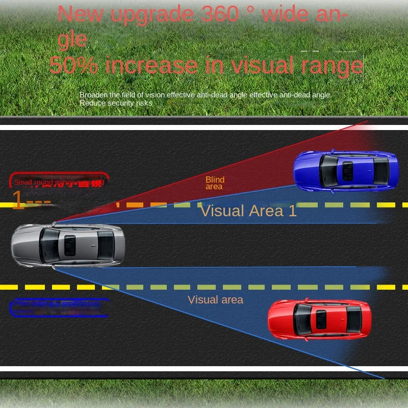 Car Blind Spot Rear View Mirror Wide Angle 360 Degree Adjustable Small Round Mirror Ca close-up view