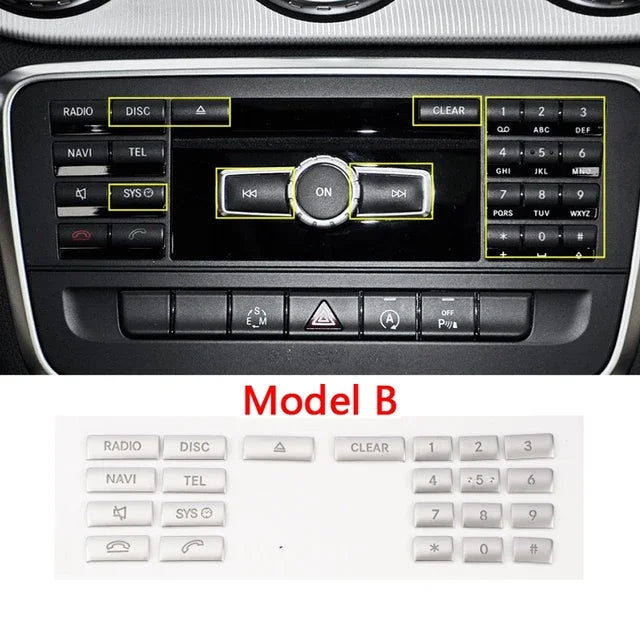 Center Console CD Multimedia Buttons Decals Trim For Mercedes Benz GLA X156 CLA C117 A B Class W176 W246 Car Interior Stickers