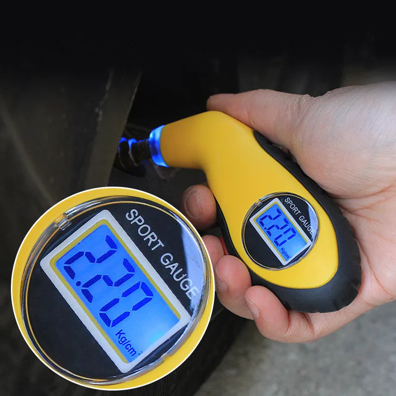 Portable LCD Display Auto Motorcycle Tyre Pressure Detector Digital Meter Mini Diagnostic Tool Car Styling Tire Gauge Accessory