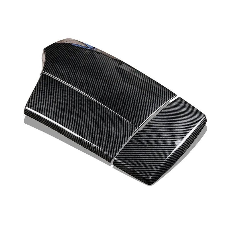 For BMW 5 Series E60 Car Armrest Latch Cover Carbon Fiber Center Console Arm Rest Storage Box Lid Cover Black