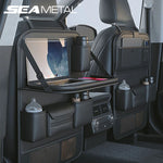 Car Seat Back Storage Bag Organizer with Foldable Table Tray