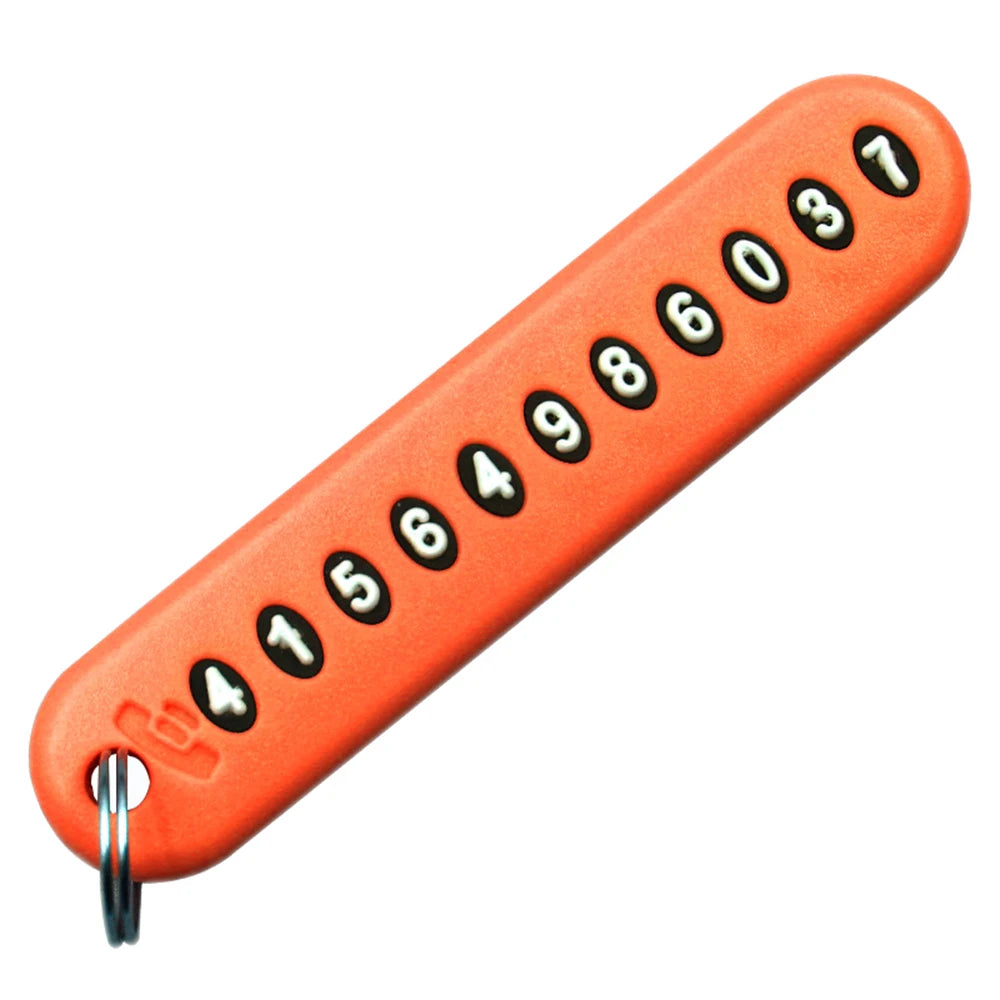 Silicone Phone Number Key Ring Anti-Lost Keychain detail view