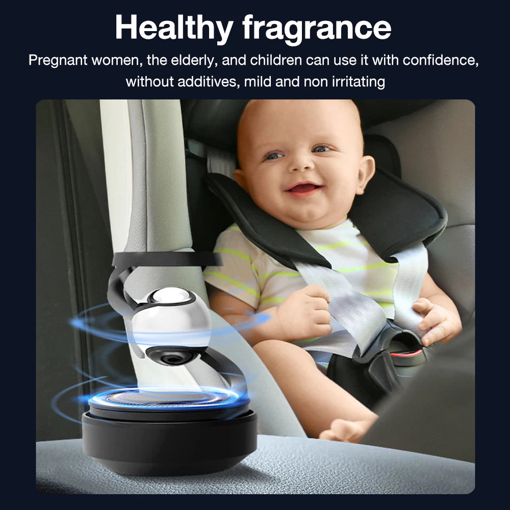Solar Car Air Freshener Automatic Rotation Oil Diffuser