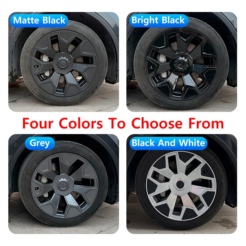 For Tesla Model YL 2026 4 Pack Hub Caps | 19 Inch Wheel Cover Set additional angle