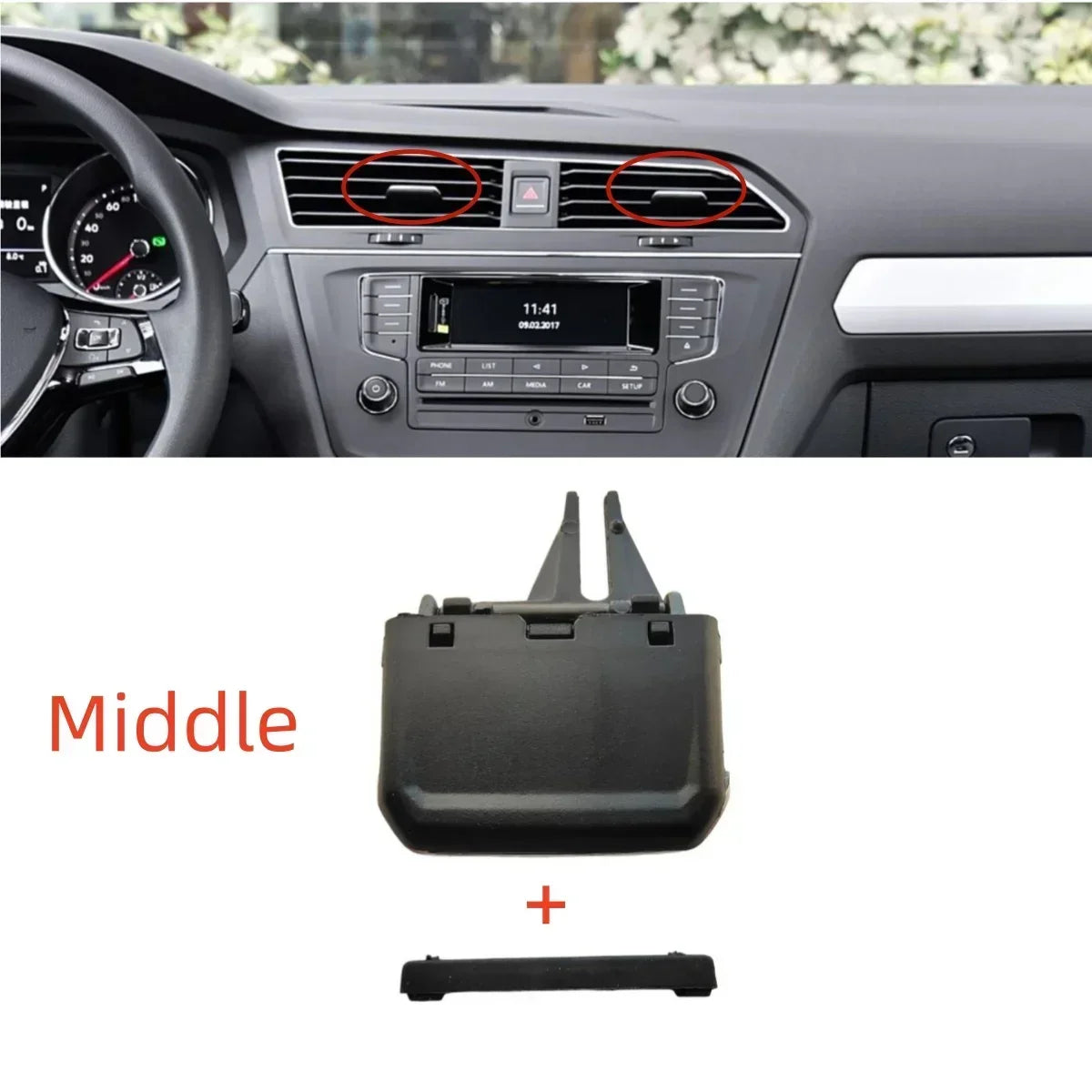 1/2/4/6PCS Front Rear Dash AC Air Conditioning Outlet Vent Grill Slide Adjust Clip Knob For VW Tiguan AD 2 MK2 Rline 2018-2022