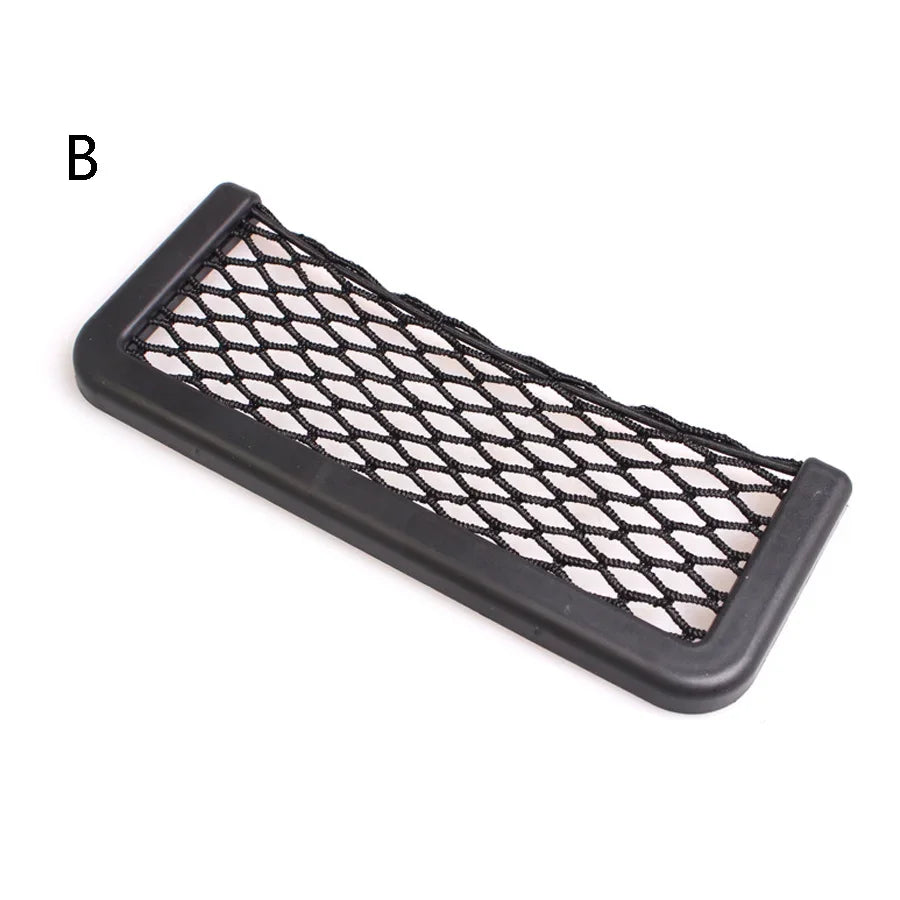 1pcs Car Organizer Storage Bag Auto Paste Net Pocket Phone Holder Car Accessories 20* lifestyle view