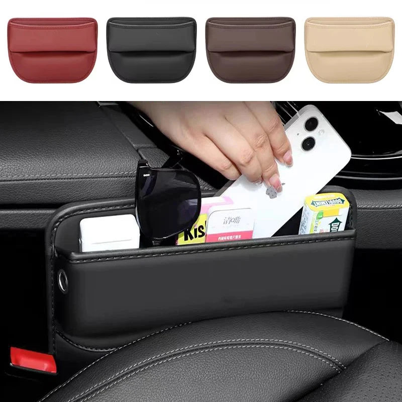 Car Seat Gap Organizer Storage Box Nappa Leather Multifunction Universal Crevice Side Storage Pocket