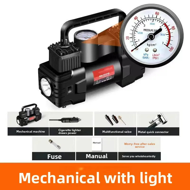Mini Air Compressor 12V 150PSI Dual Cylinder Heavy Duty Tire Inflator with LED Light Car Electric Air Pump Auto Inflatable Pump