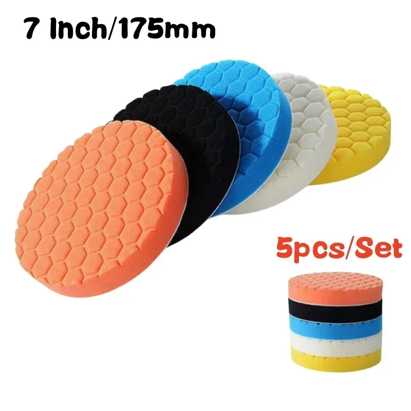 5pcs Car Polishing Pad Kit Set | Self-Adhesive Buffing Waxing Sponge Wool Wheel for additional angle