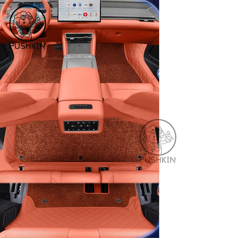 RHD LHD For BYD Sealion 8 ATTO 8 Tang L EV DMI 2026 PU leather Custom Car Floor Mats Waterproof Carpet Auto Interior Accessories