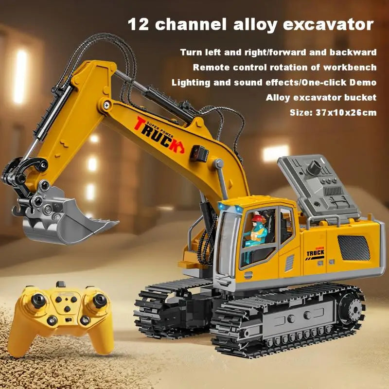 Alloy Remote Control Excavator Toy Car with Lights Sound Effect Electric Excavator Au lifestyle view