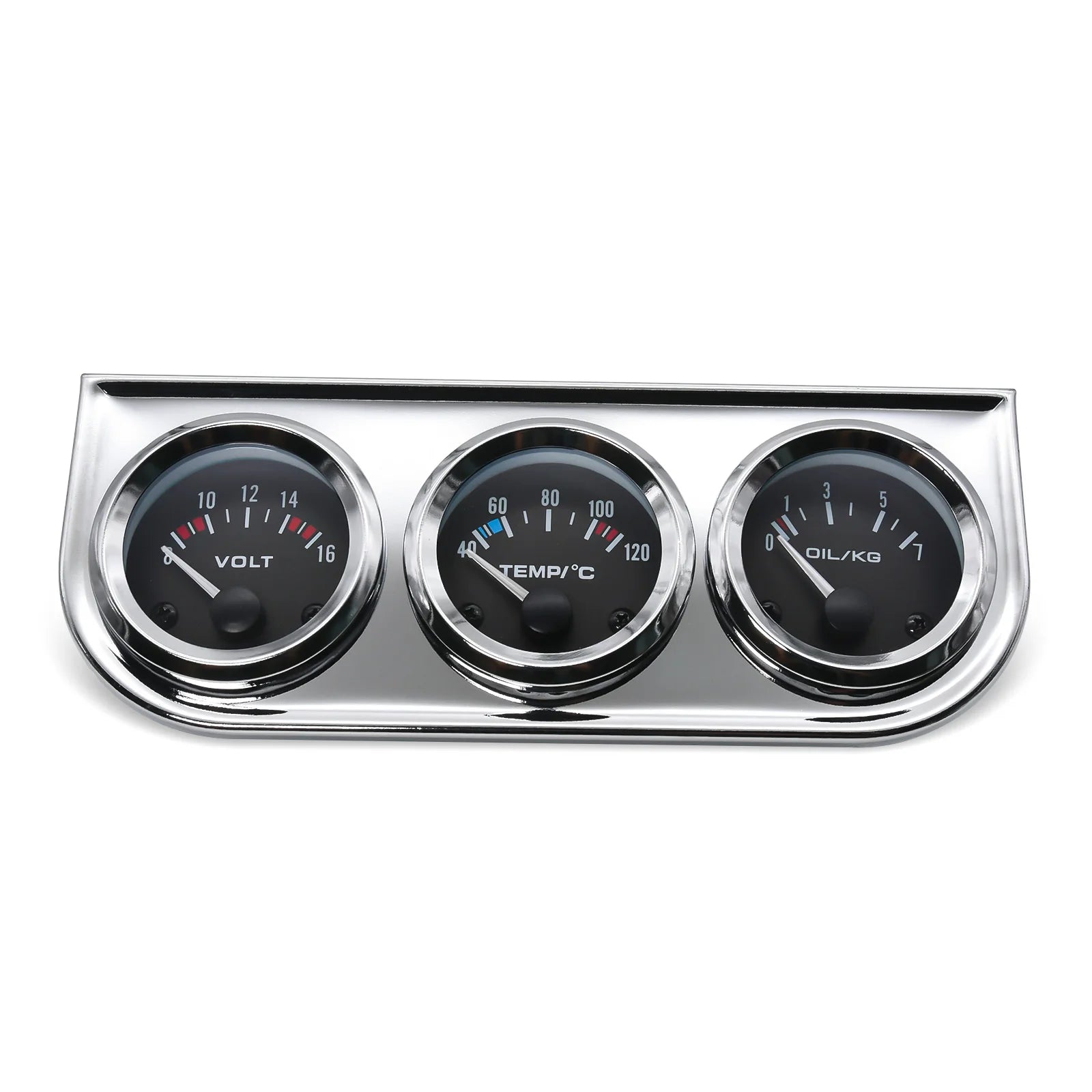 52MM 3 In 1 Oil Pressure Gauge, Volt Meter, and Water Temp Gauge Kit | Triple Meter f alternate view