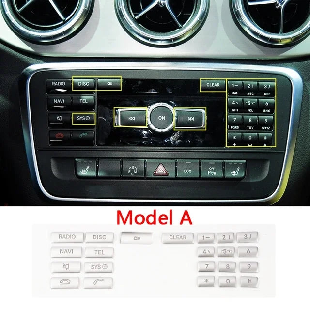 Center Console CD Multimedia Buttons Decals Trim For Mercedes Benz GLA X156 CLA C117 A B Class W176 W246 Car Interior Stickers