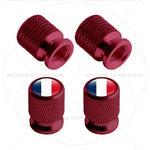 4Pcs Aluminum Motorcycle Car Tire Valve Caps with Germany France Italy Flag Emblems | alternate view