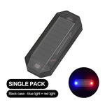 Car Mini LED Solar Power Warning Light Night Security Simulated Alarm Wireless Anti-Th close-up view