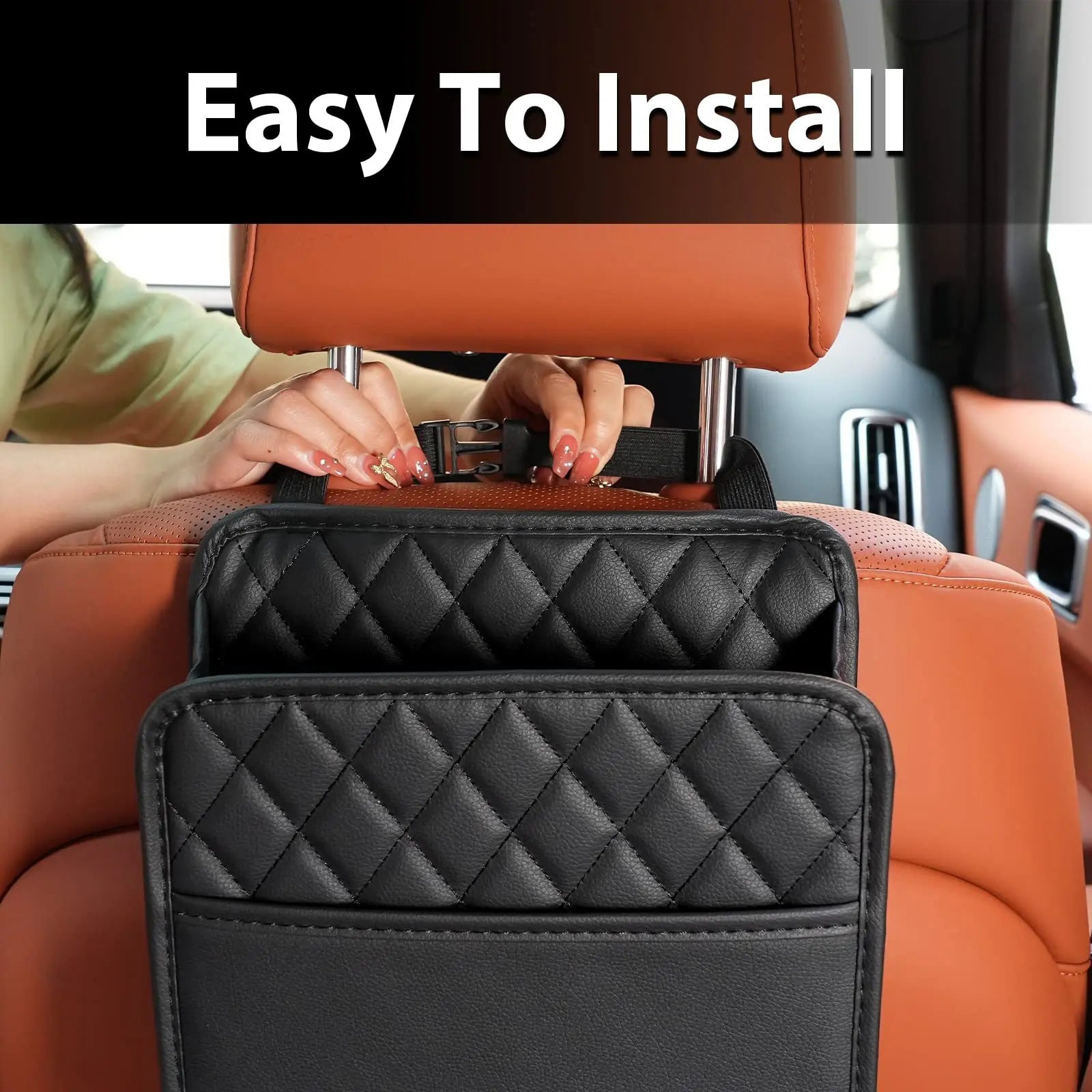 Storage Box Organizer Car Seat Back Hanging Bag Car Document Holder Multi Pocket Bott alternate view
