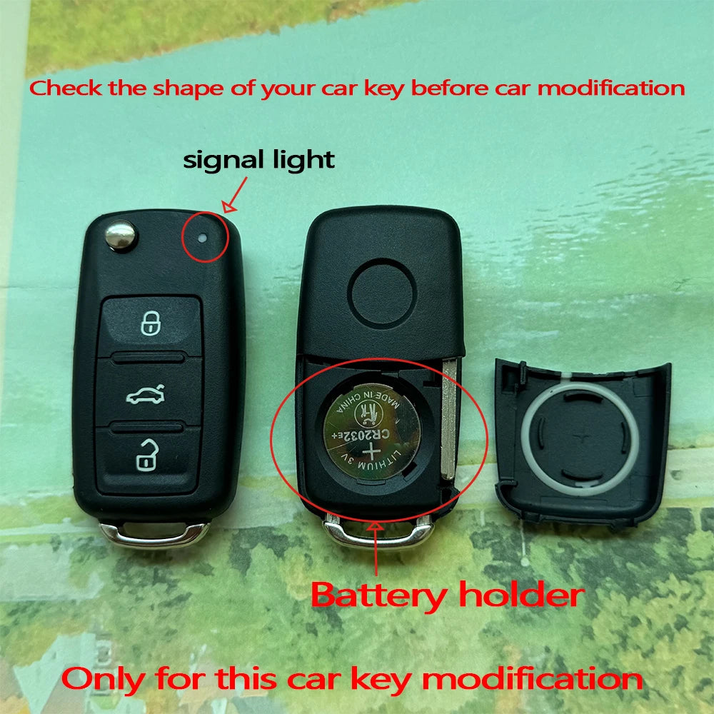 Modified Car Key Housing Key Case Shell for Volkswagen for VW Beetle Eos Golf Jetta S alternate view