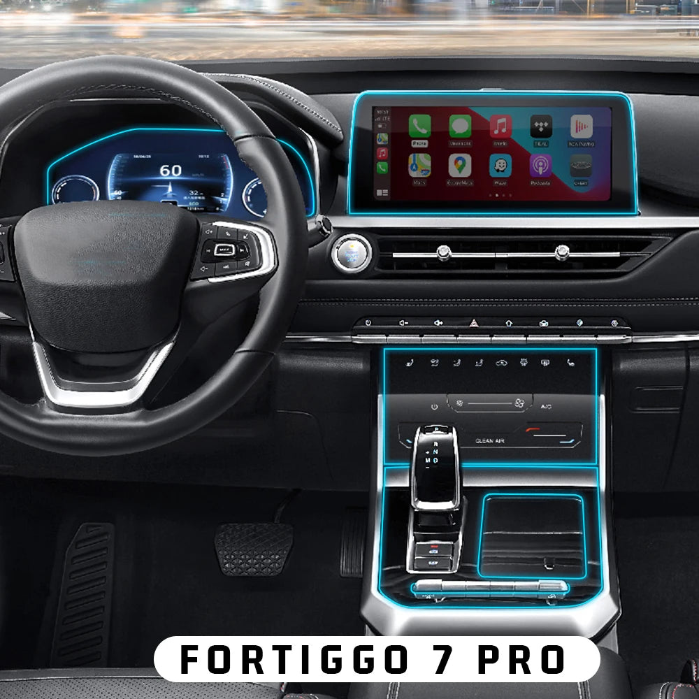For Chery Tiggo 7 Pro 2020 2021 2022 TPU Gearbox Panel Film Dashboard Protective Sticker Interior An