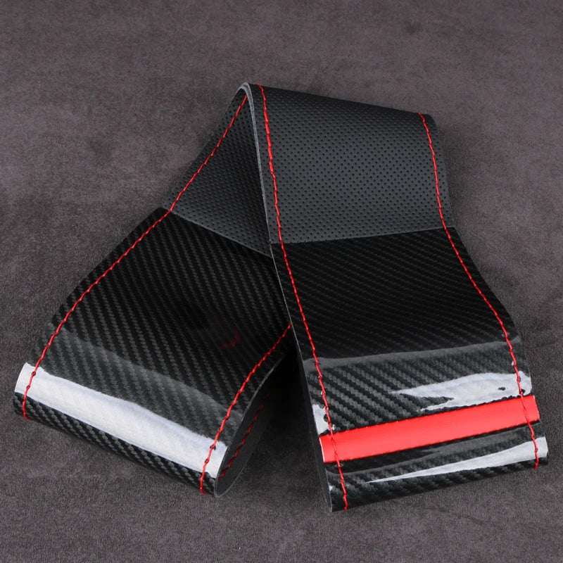 2025 Carbon Fiber Steering Wheel Cover 38cm Universal close-up view