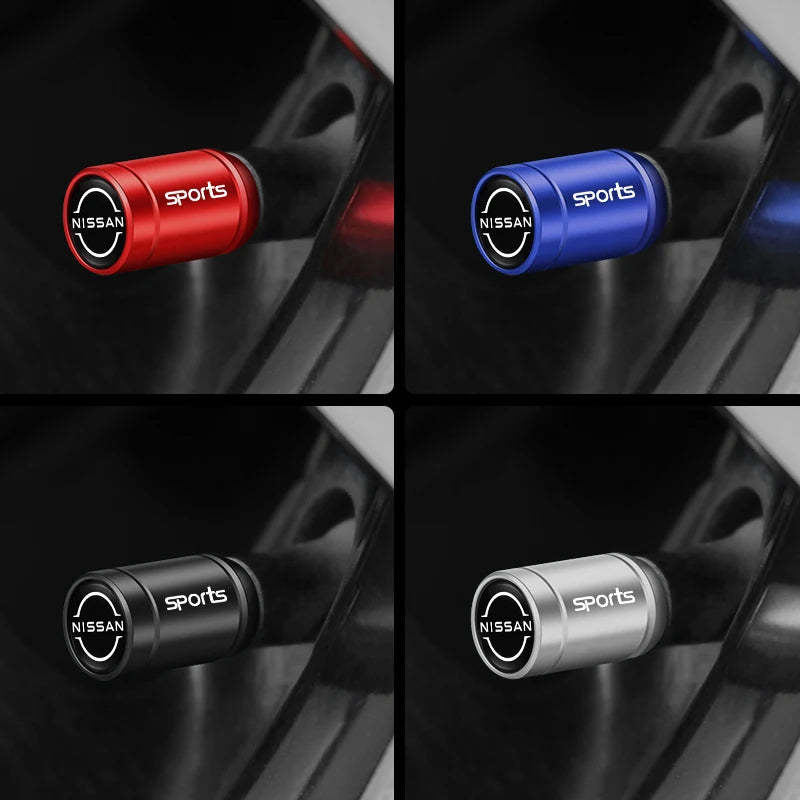 4Pcs Metal Tire Valve Stem Caps for Nissan Models | Universal Car Accessories additional angle