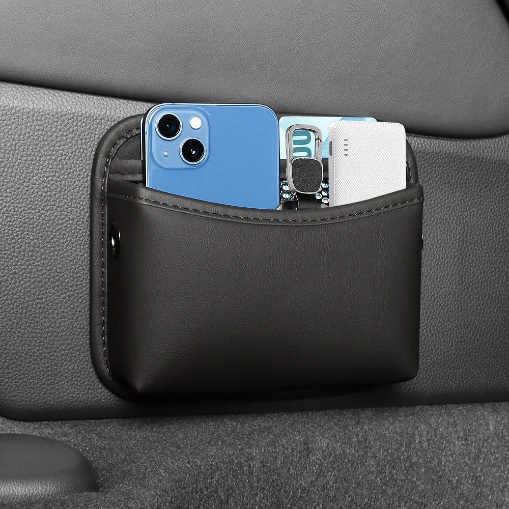 Self Adhesive Car Storage Pocket | Sticky Organizer Bag for Seat Back, Side Door, and Ph detail view