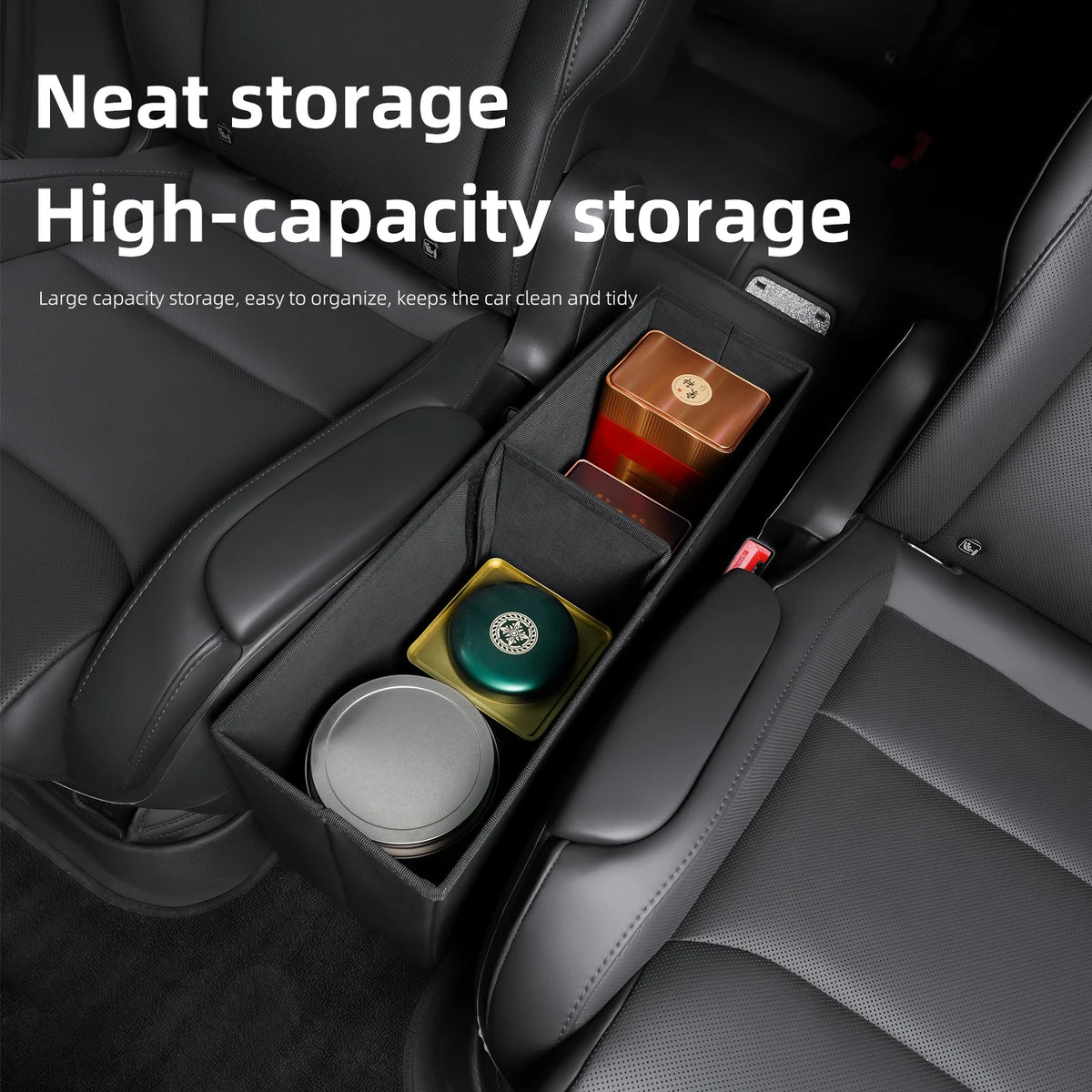 For Tesla 6-Seater Model YL 2026 Second Row Seat Aisle Storage Box, Car Multifunctional detail view