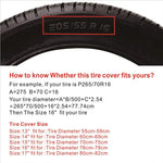 Universal Spare Tire PVC Leather Cover 14" 15" 16" 17" Inch | Black Spare Wheel Tire lifestyle view
