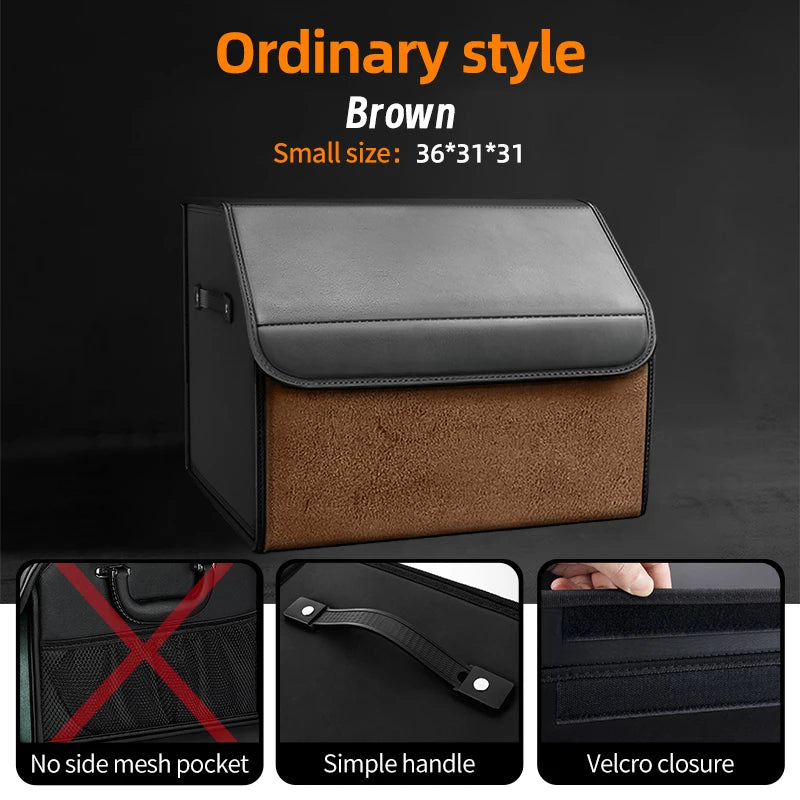 Car Trunk Organizer – Large Capacity Suede Foldable Storage Box (3 Sizes, 10 Colors) detail view