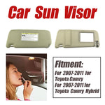 For 2007-2011 for Toyota Camry Hybrid Sun Visor Replacement Beige Driver Car Sun Shade With Makeup Mirror