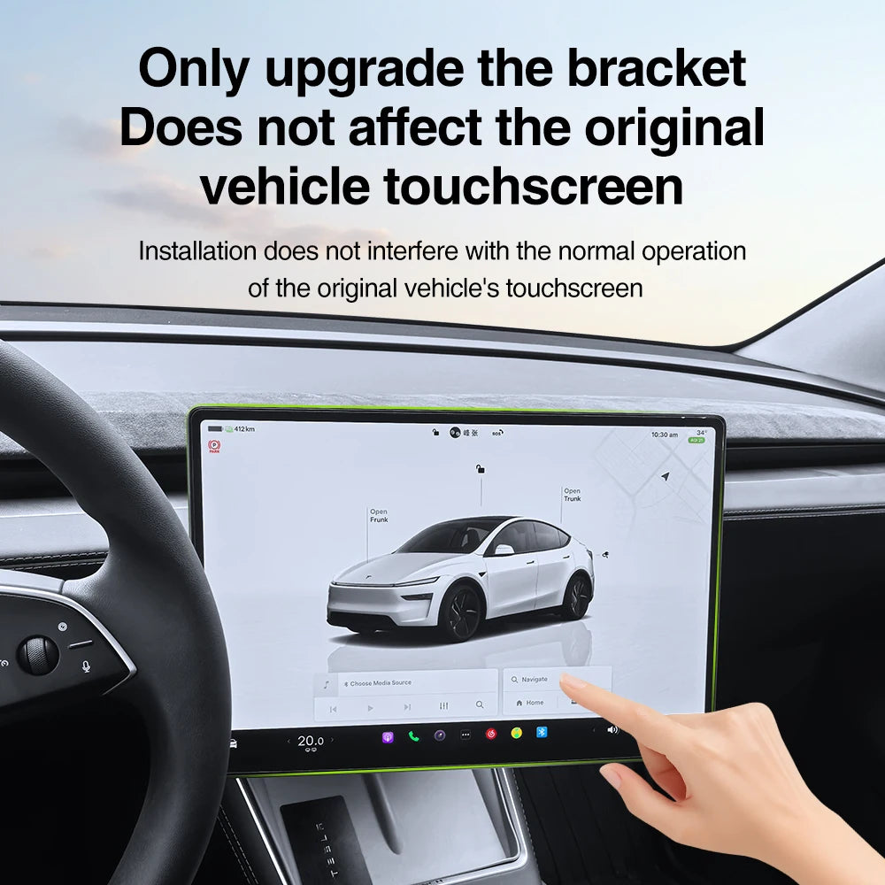 Heenvn Screen Swivel Mount for Tesla Model Y Juniper Model 3 Highland Car ABS Screen R close-up view