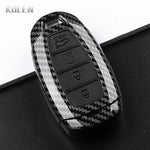 ABS Carbon Fiber Style Car Key Case Cover For Hyundai i30 ix25 Elantra KONA Solaris Azera Grandeur TM Accent Santa Fe Keychain