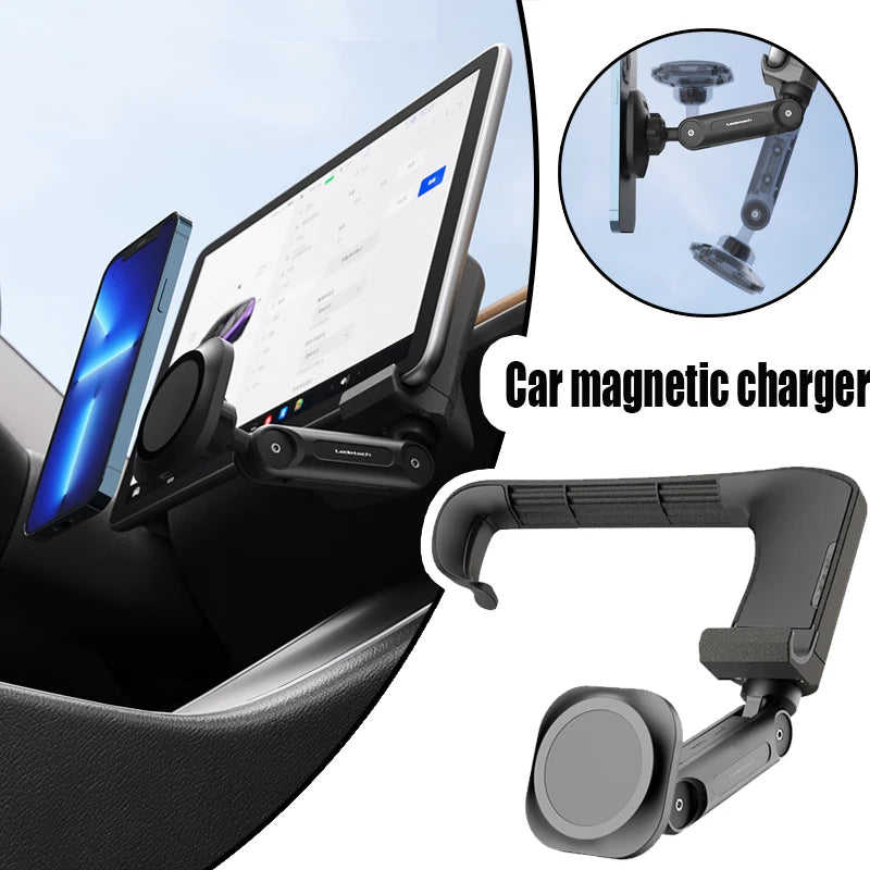 Model 3 Y Magnetic Car Phone Holder Mobile Stand Support Arm For Tesla Scalable Hidden Floating Screen Phone Mount Bracket