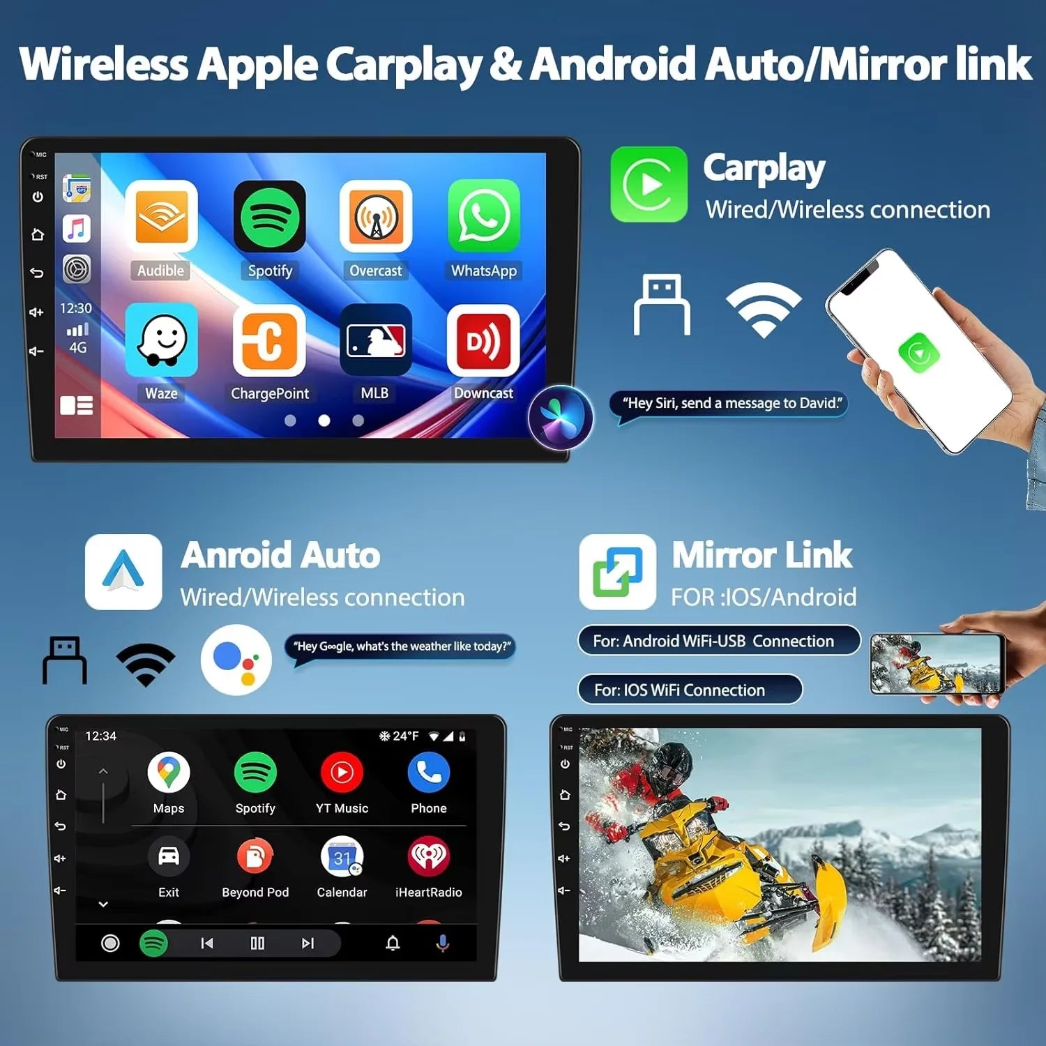 Android 16 Car Radio for Hyundai Santa Fe 2013-2017 | GPS Navigation Stereo alternate view